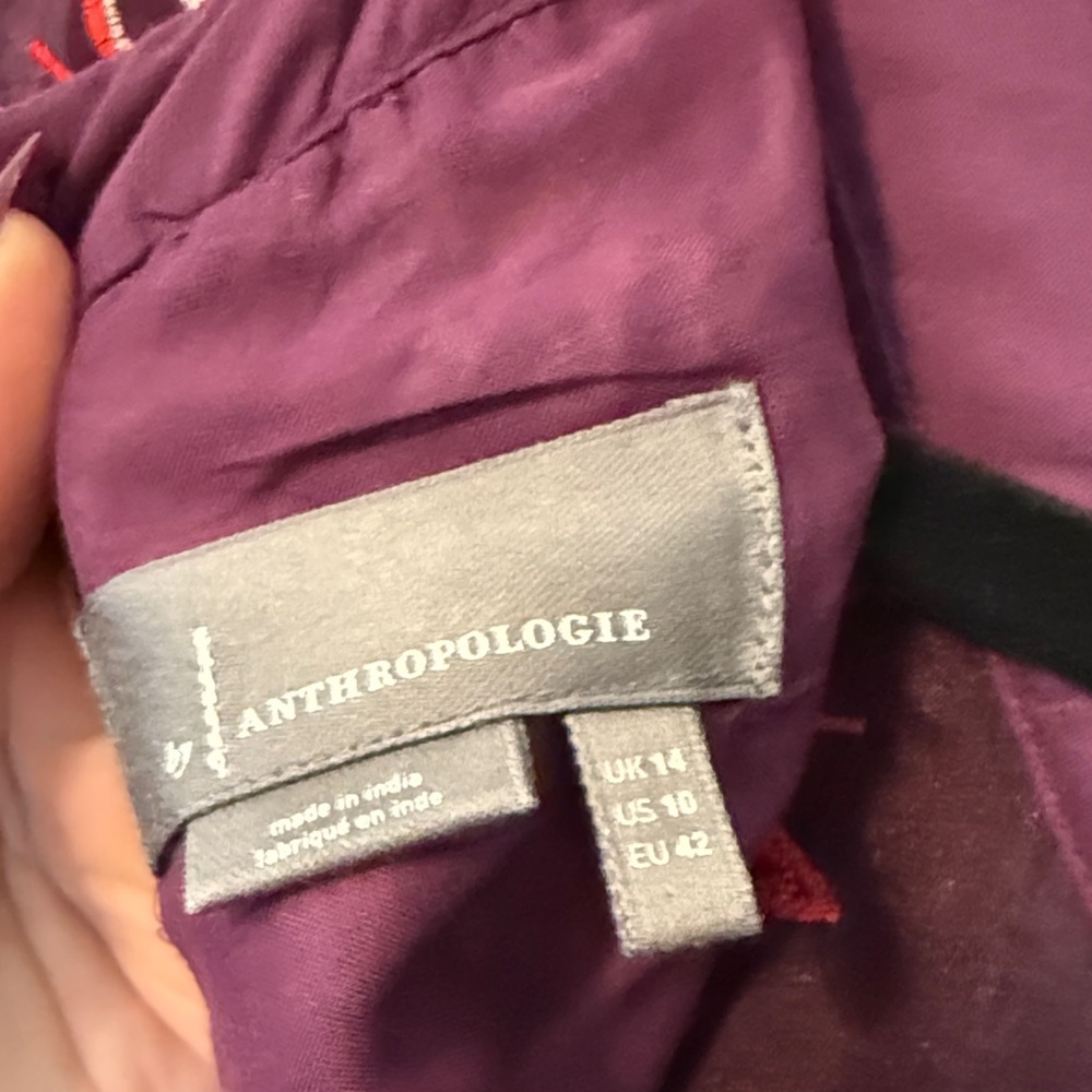 Anthropologie Purple and Multicolor Maxi Dress Sz 10 - Picture 3 of 4